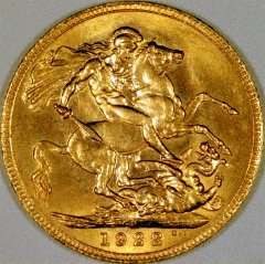 Reverse of 1922 Gold Sovereign