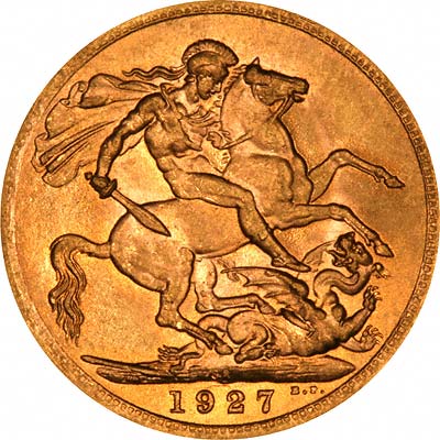 Reverse of 1927 Gold Sovereign