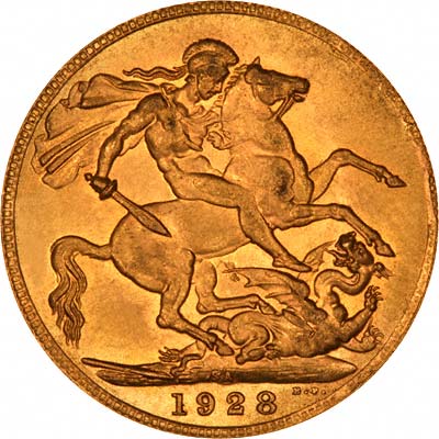 Reverse of 1928 Gold Sovereign