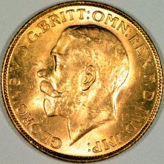 Obverse of 1922 Sovereign