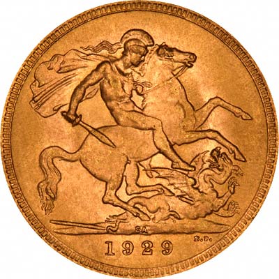 Reverse of 1929 Gold Sovereign
