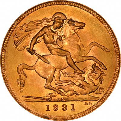 Reverse of 1931 Gold Sovereign