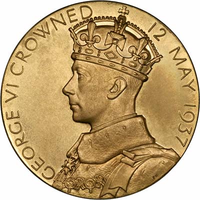 Obverse of 1937 King George VI Coronation Gold Medal