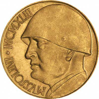 Reverse of 1943 Fake Italian 100 Lire