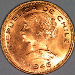 Obverse of 1946 Chile 100 Pesos