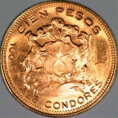 Reverse of 1946 Chile 100 Pesos