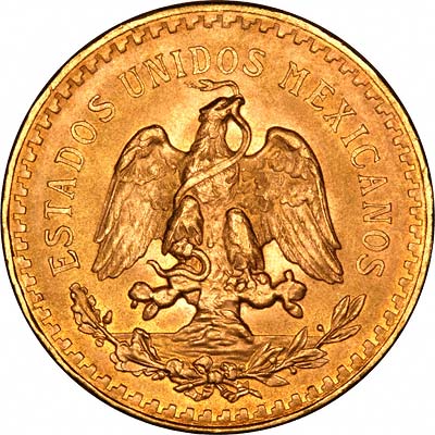 Reverse of 1947 Mexican Gold 50 Pesos