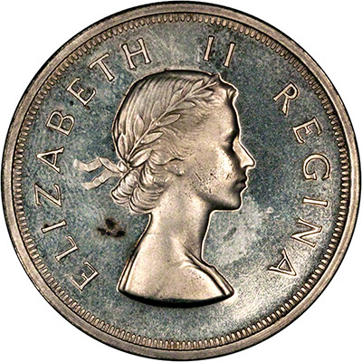 1953 South Africa Silver Five Shillings OBV