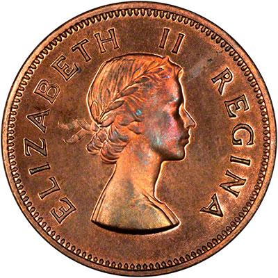 1953 South Africa Bronze Half Penny OBV