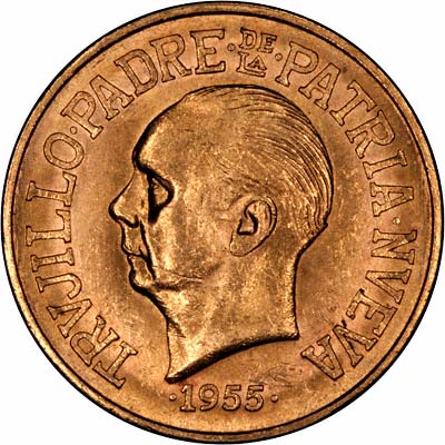 Obverse of 1955 Dominican Republic 30 Pesos