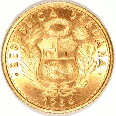 Reverse of 1956 Peru 10 Soles