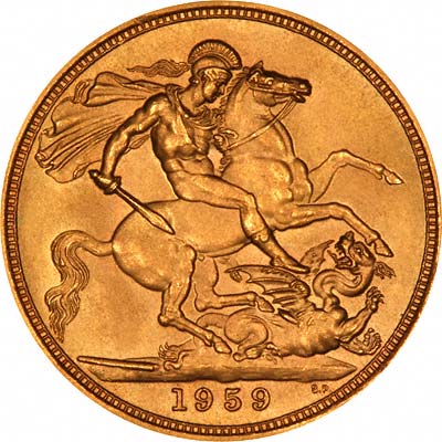 Reverse of 1959 Gold Sovereign