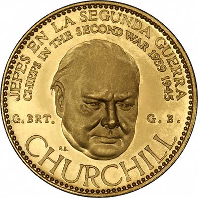 Sir Winston Spencer Churchill on Venezuelan Chiefs of WWII Gold Medal