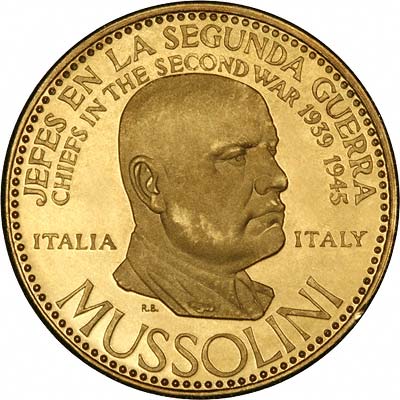 Benito Mussolini on Venezuelan Chiefs of WWII Gold Medal