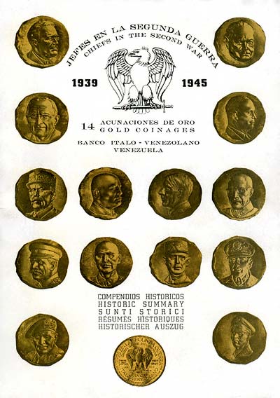 Front Cover of Historic Summary Booklet for Venezuelan Chiefs of WWII Gold Medals