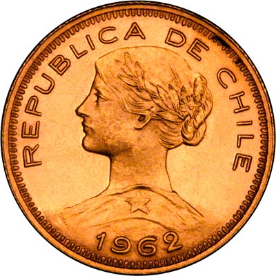 Obverse of 1962 Chilean 100 Pesos