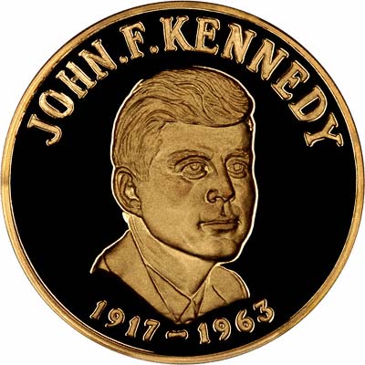 Obverse of 1963 Kennedy  Gold Medallion