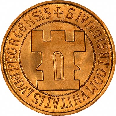 Reverse of 1963 Luxembourg Gold 20 Francs