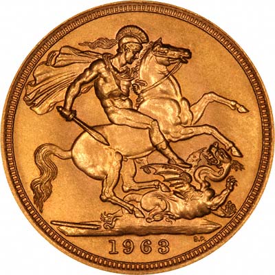 Reverse of 1963 Gold Sovereign