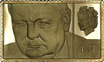 1965 Sir Winston Churchill Gold 1/3 Stamp Replica