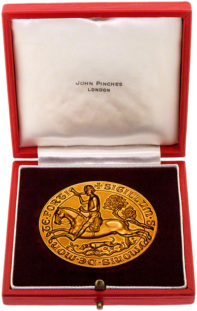 1965 John Pinches Gold Medallion in Presentation Box