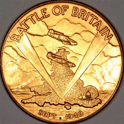 Obverse of Battle of Britain Gold Medallion