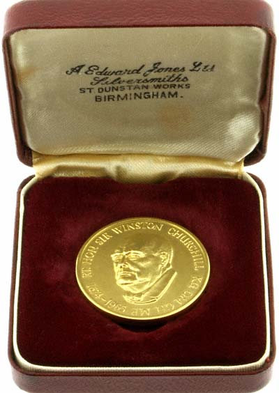 Gold Churchill Medallion in Presentation Box