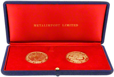 1966 Fire and Blitz gold medallions in presentation case
