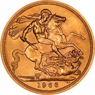 Reverse of 1966 Uncirculated Sovereign