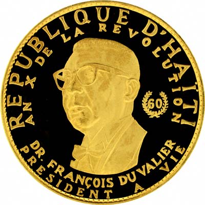 Papa Doc Duvalier on Obverse of 1967 Haiti 1,000 Gourdes