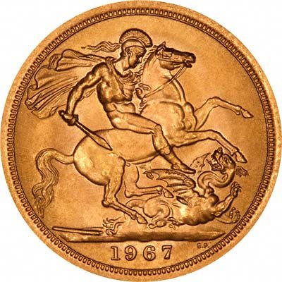 Reverse of 1967 Uncirculated Sovereign