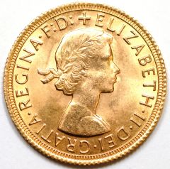 Obverse of 1957 Sovereign