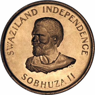 Obverse of 1968 Swaziland One Lilangeni