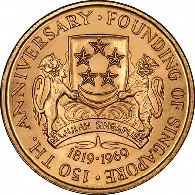 Obverse of 1969 Singapore Gold $150