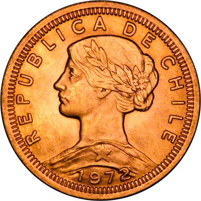 Obverse of 1972 Chilean 100 Pesos