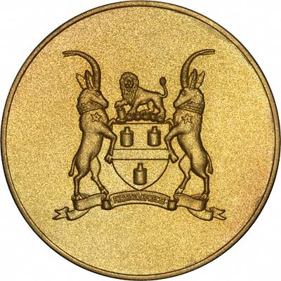 Reverse of De Beers Diamond Research Laboratory 1947 - 1972 Silver Jubilee Gold Medallion