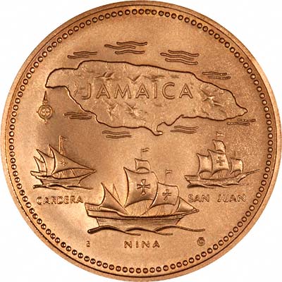 Our 1972 Gold Proof Jamaica 10th Anniversary Independence Twenty Dollars Reverse Photograph