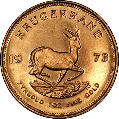 Reverse of 1973 One Ounce Gold Krugerrand