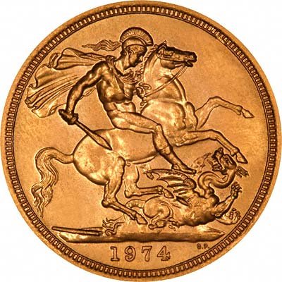 Reverse of 1974 Uncirculated Sovereign