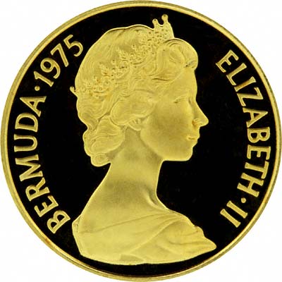 Obverse of 1975 Bermuda $100 Gold Proof