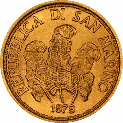 Reverse of 1979 San Marino 1 Scudo