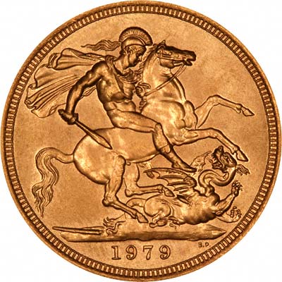 Reverse of Uncirculated 1979 Gold Sovereign
