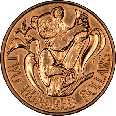 Reverse of 1980 Australia $200 Gold Proof Coin