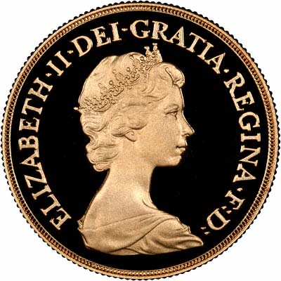 Obverse of 1980 £2 Gold Proof
