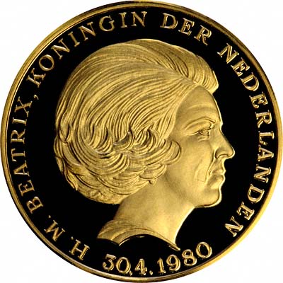 Obverse of 1980 Netherlands Her Majesty Queen Beatrix Medallion