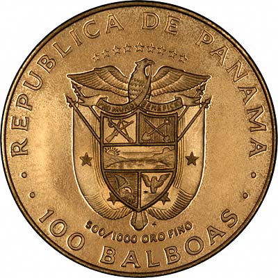 Obverse of 1980 Panama 100 Balboas
