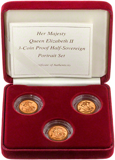 3 - Coin Proof Half-Sovereign Portrait Set in Presentation Box