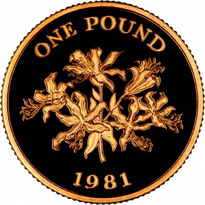 Reverse of 1981 Guernsey £1 Gold Proof Coin