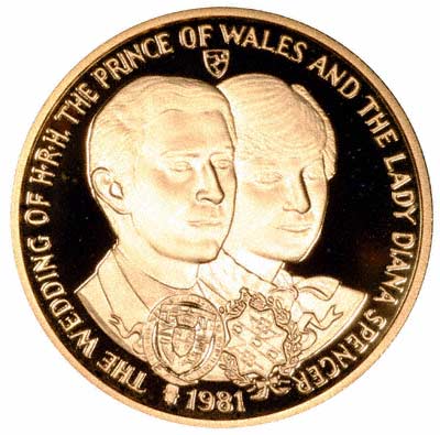 Charles & Diana on 1981 Gold Five Crowns