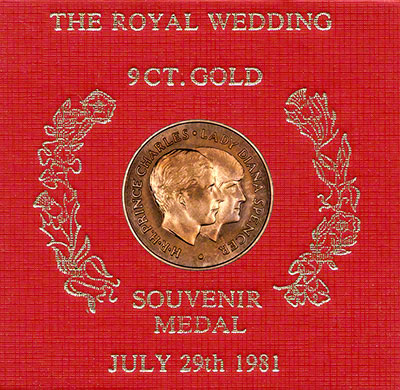 1981 9ct royal wedding souvenir medal. obv